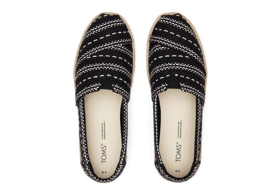 Toms Alpargata Vaskos Global Woven Rope Espadrille Női Espadrilles Fekete Magyarország | HU536-823