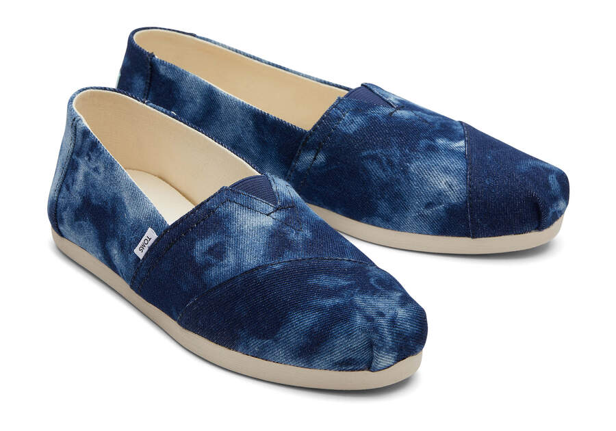 Toms Alpargata Washed Denim Női Alpargatas Sötétkék Magyarország | HU509-854