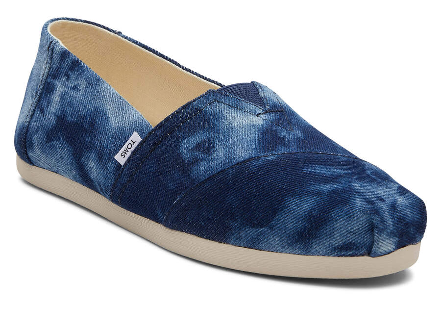 Toms Alpargata Washed Denim Női Alpargatas Sötétkék Magyarország | HU509-854