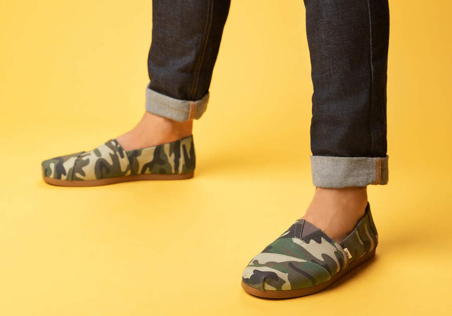 Toms Alpargata Woodland Camo Férfi Alpargatas Zöld Camo Magyarország | HU393-847