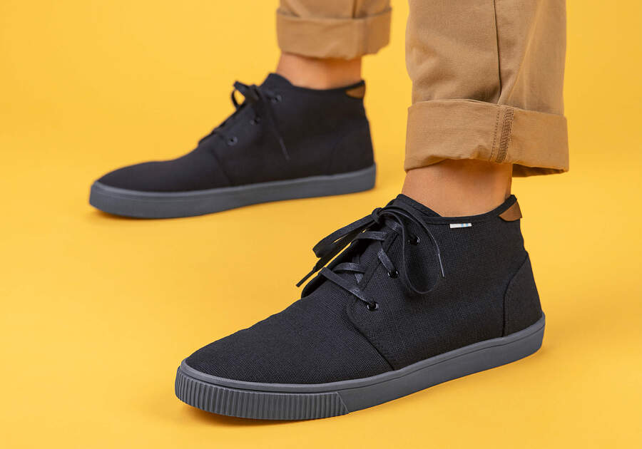 Toms Carlo Mid Sneaker Férfi Tornacipő Fekete Magyarország | HU345-030