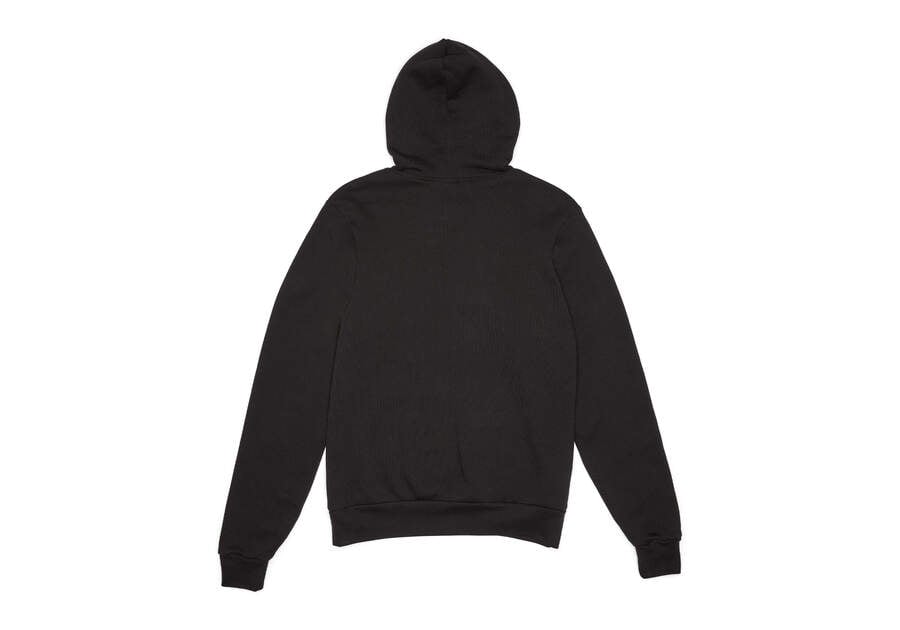 Toms Csíkos Logo Fleece Hoodie Férfi Kapucnis Pulóver Fekete Magyarország | HU731-221