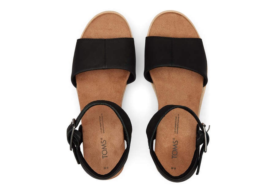 Toms Diana Bőr Éktalpú Sandal Női Szandál Fekete Magyarország | HU047-997