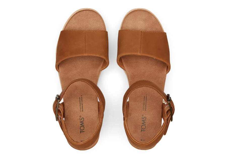 Toms Diana Bőr Éktalpú Sandal Női Szandál Barna Magyarország | HU887-526