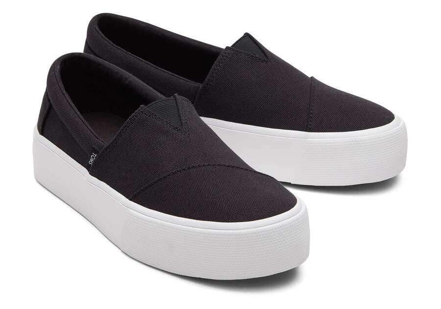 Toms Fenix Platform Női Slip On Fekete Magyarország | HU104-434