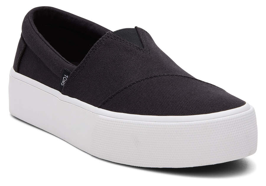 Toms Fenix Platform Női Slip On Fekete Magyarország | HU104-434