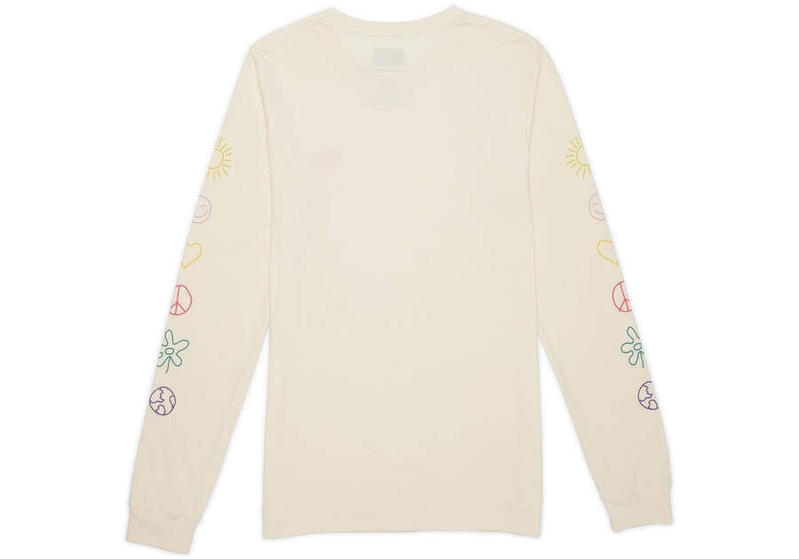 Toms Icon Long Sleeve Tee Férfi Póló Bézs Magyarország | HU598-552