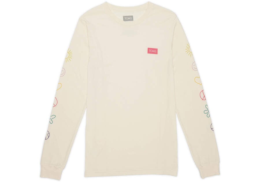 Toms Icon Long Sleeve Tee Férfi Póló Bézs Magyarország | HU598-552