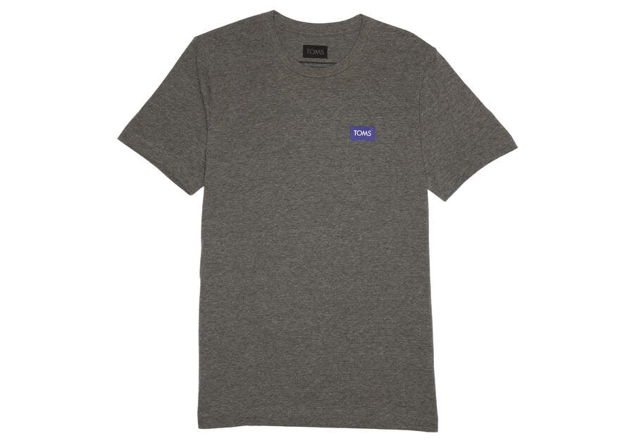 Toms Logo Crew Tee Férfi Póló Sötétszürke Magyarország | HU609-286