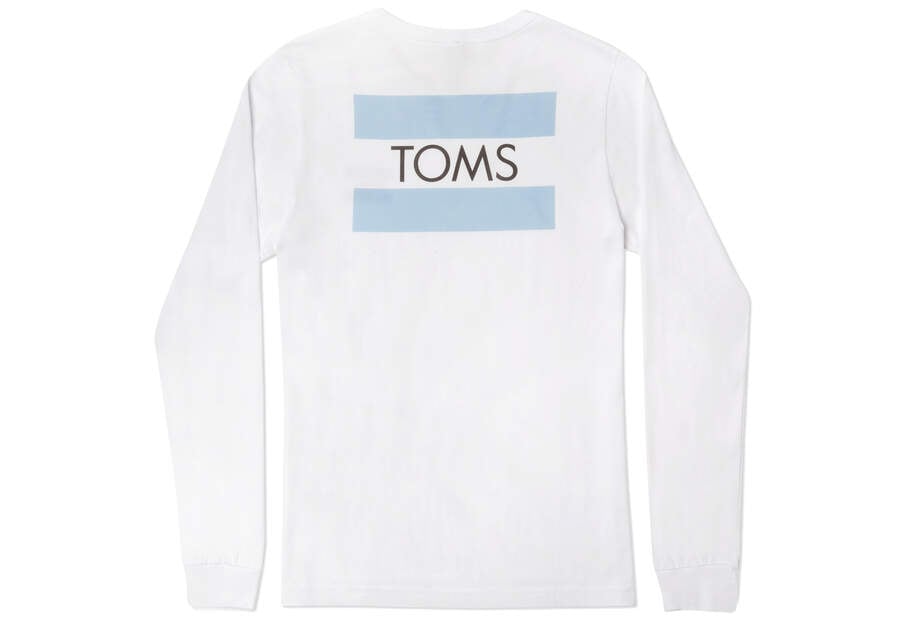 Toms Logo Long Sleeve Tee Férfi Póló Fehér Magyarország | HU011-397