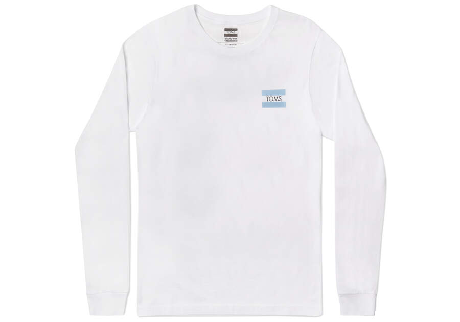 Toms Logo Long Sleeve Tee Női Póló Fehér Magyarország | HU842-540