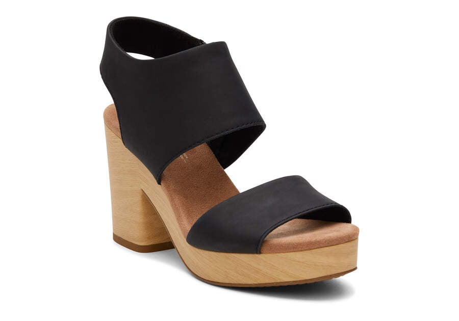 Toms Majorca Bőr Platform Sandal Női Szandál Fekete Magyarország | HU253-131