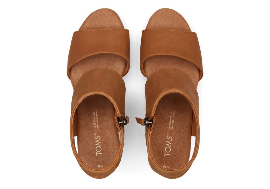 Toms Majorca Bőr Platform Sandal Női Szandál Barna Magyarország | HU299-503