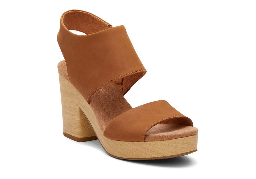 Toms Majorca Bőr Platform Sandal Női Szandál Barna Magyarország | HU299-503