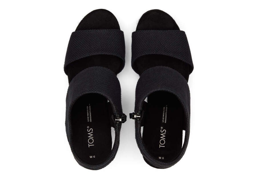 Toms Majorca Rope Platform Sandal Női Szandál Fekete Magyarország | HU928-360