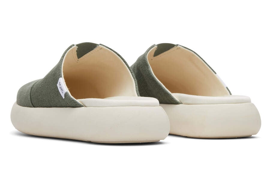 Toms Mallow Mule Heritage Vászon Női Mule Cipő Zöld Magyarország | HU259-467