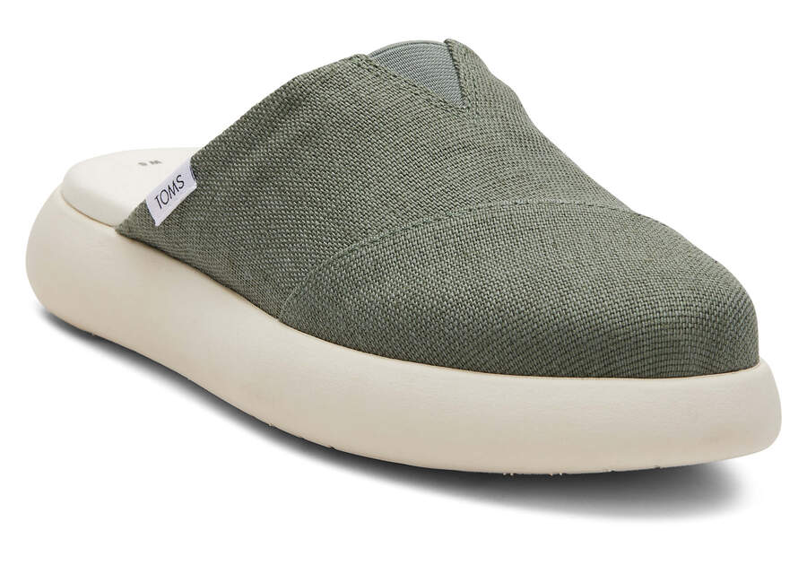 Toms Mallow Mule Heritage Vászon Női Mule Cipő Zöld Magyarország | HU259-467