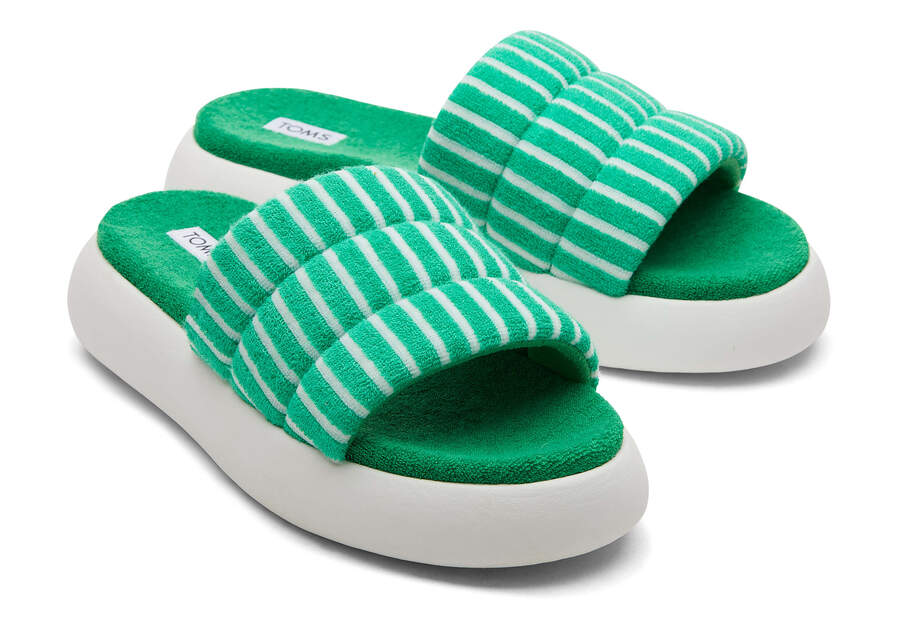 Toms Mallow Papucs Terry Női Szandál Zöld Magyarország | HU963-313