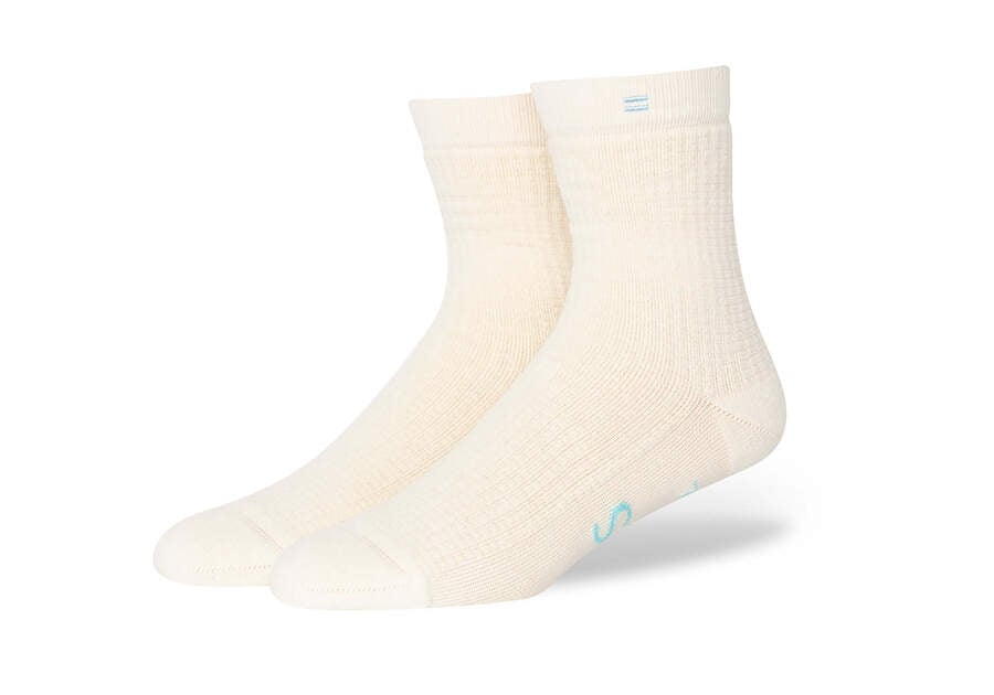 Toms Quarter Crew Socks Női Zokni Krém Magyarország | HU437-602