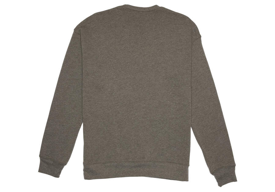 Toms Stacked Logo Crew Fleece Férfi Polár Sötétszürke Magyarország | HU687-356