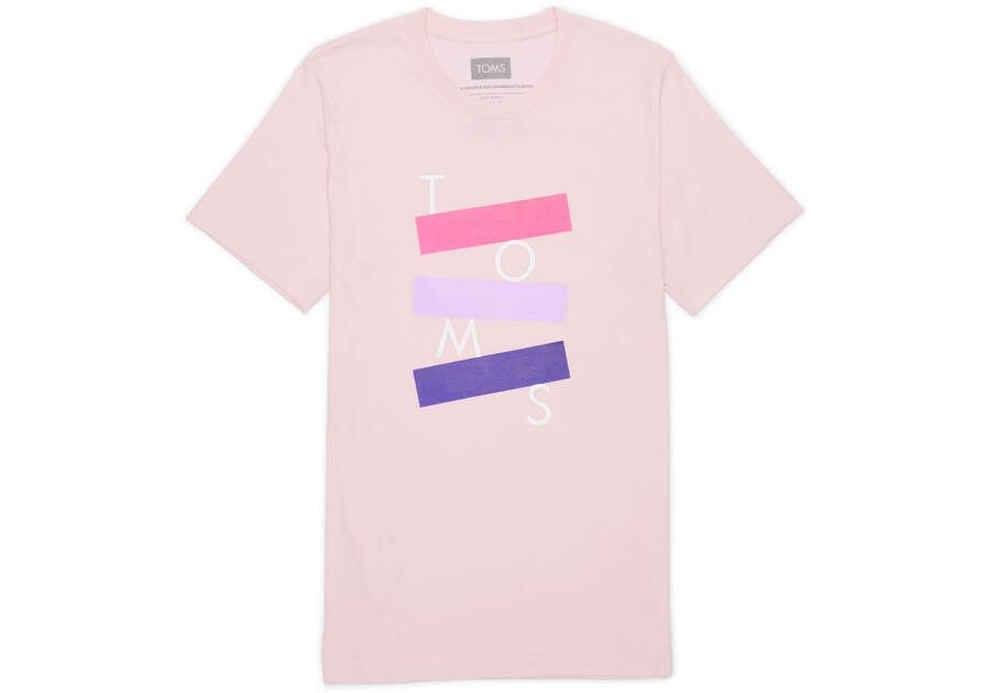 Toms Stacked Logo Rövid Sleeve Tee Női Póló Rózsaszín Magyarország | HU360-494