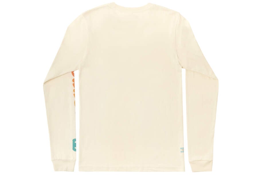 Toms TOMORROW Logo Long Sleeve Férfi Póló Fehér Magyarország | HU936-422