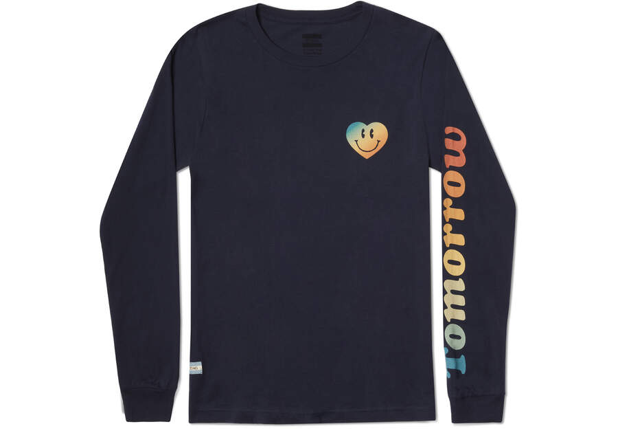 Toms TOMORROW Logo Long Sleeve Női Póló Sötétkék Magyarország | HU478-524