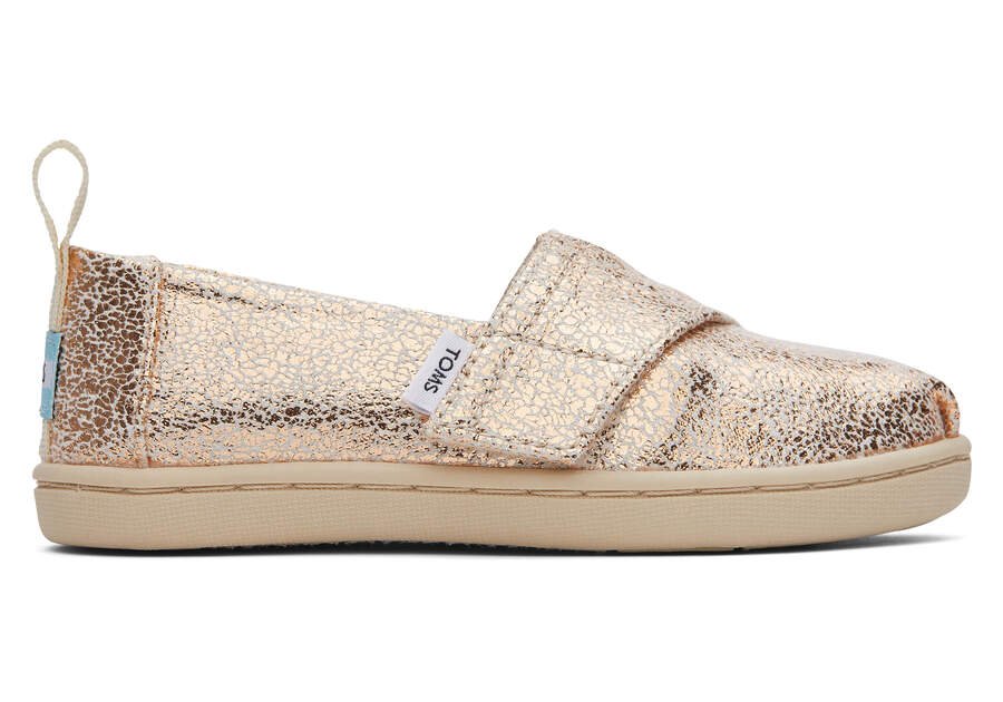 Toms Tiny Alpargata Foil Gyerek Alpargatas Arany Magyarország | HU220-782