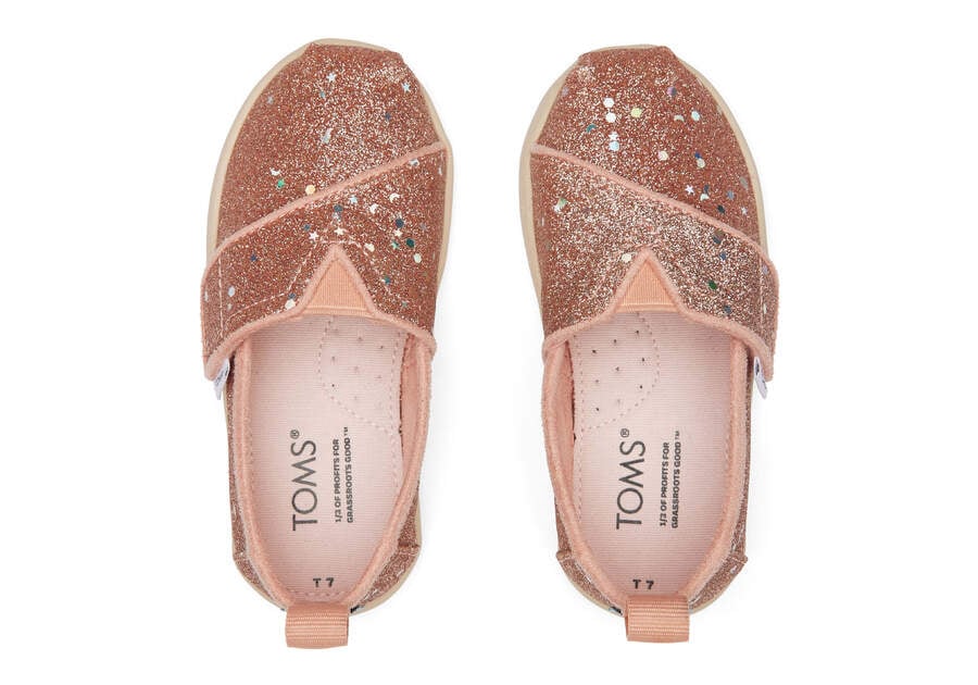 Toms Tiny Alpargata Glitter Gyerek Alpargatas Rózsaszín Arany Magyarország | HU377-123