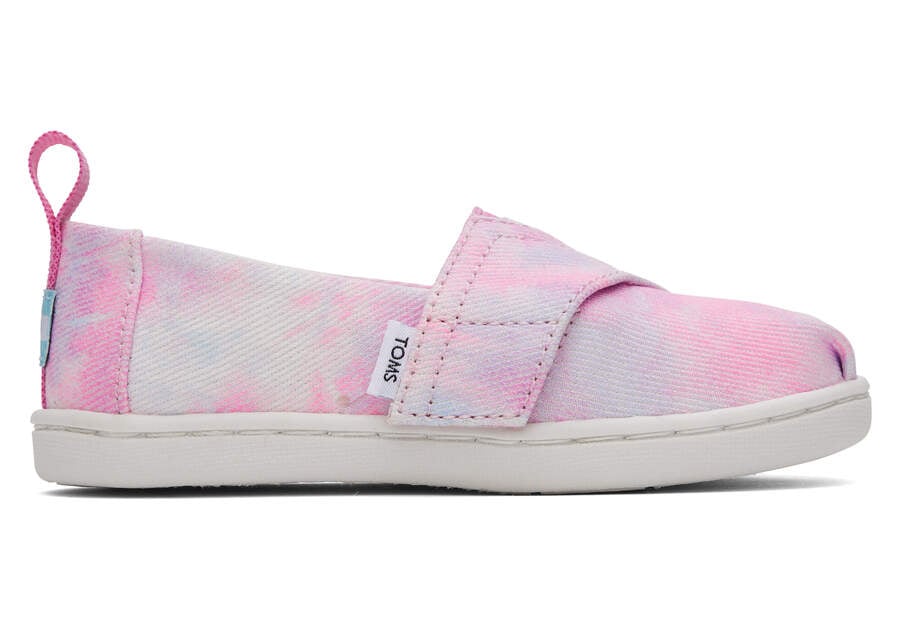 Toms Tiny Alpargata Multi Tie Dye Twill Gyerek Alpargatas Rózsaszín Színes Magyarország | HU911-720