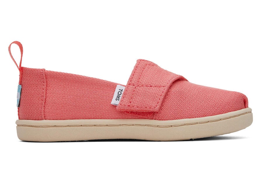 Toms Tiny Alpargata Refibra Tencel Textured Woven Gyerek Alpargatas Korall Magyarország | HU812-676