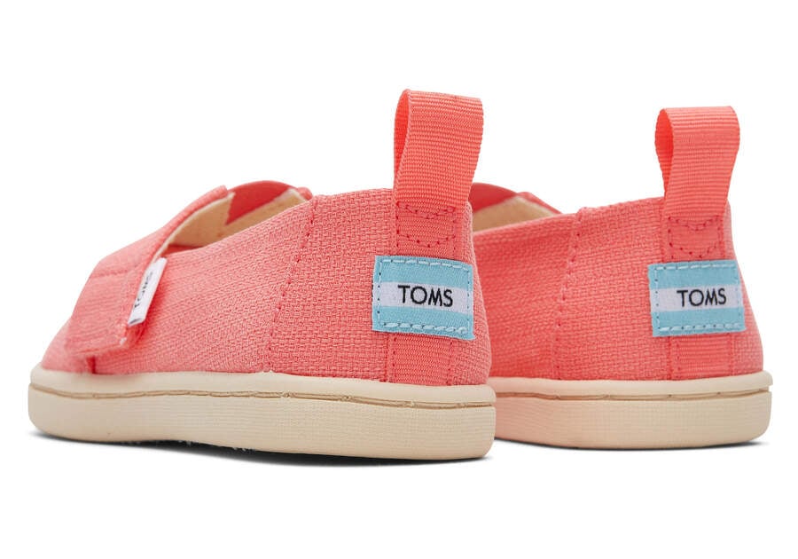 Toms Tiny Alpargata Refibra Tencel Textured Woven Gyerek Alpargatas Korall Magyarország | HU812-676