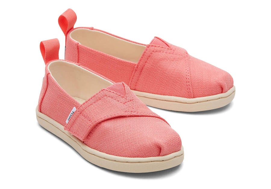 Toms Tiny Alpargata Refibra Tencel Textured Woven Gyerek Alpargatas Korall Magyarország | HU812-676