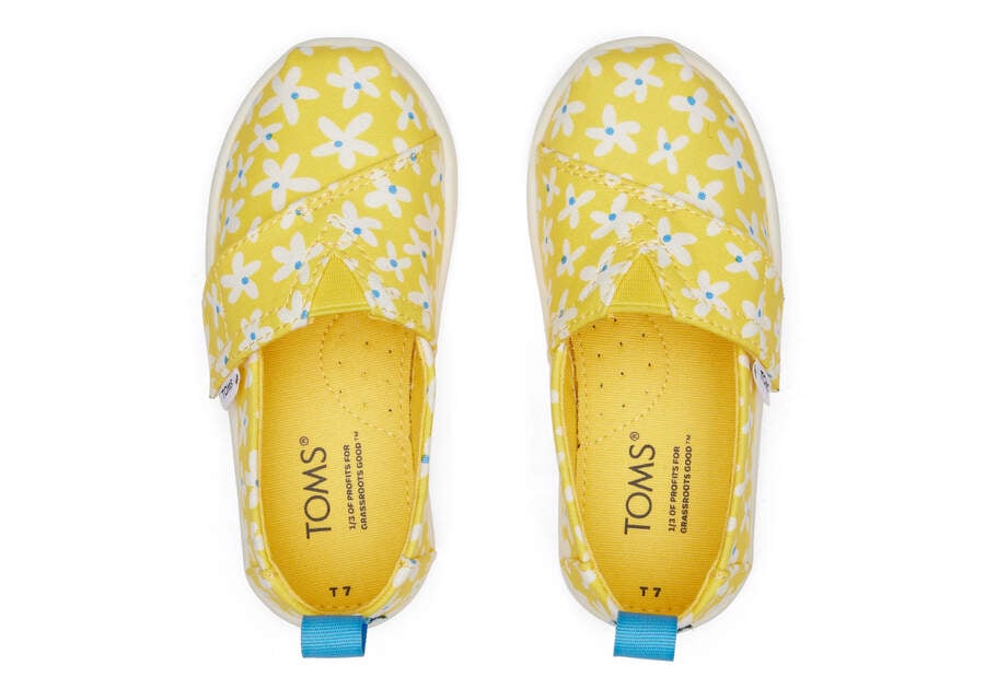 Toms Tiny Alpargata Sun Daisies Gyerek Alpargatas Sárga Narancssárga Magyarország | HU802-463