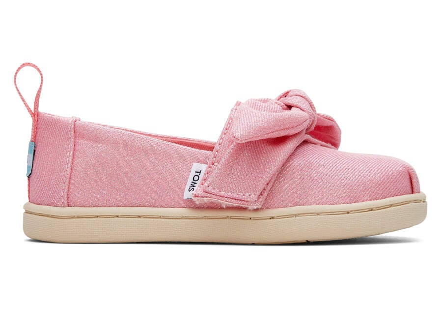 Toms Tiny Alpargata Twill Glimmer Bow Gyerek Alpargatas Rózsaszín Magyarország | HU602-259