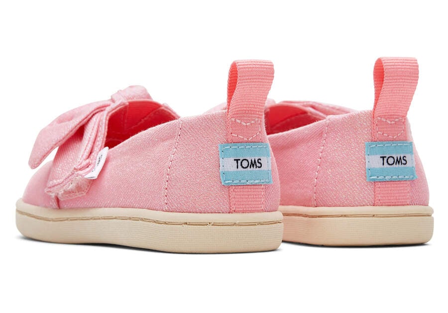 Toms Tiny Alpargata Twill Glimmer Bow Gyerek Alpargatas Rózsaszín Magyarország | HU602-259