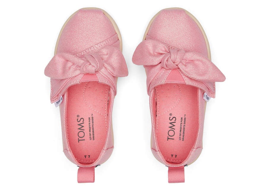 Toms Tiny Alpargata Twill Glimmer Bow Gyerek Alpargatas Rózsaszín Magyarország | HU602-259