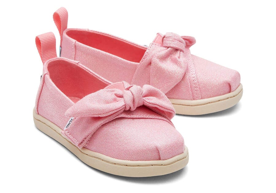 Toms Tiny Alpargata Twill Glimmer Bow Gyerek Alpargatas Rózsaszín Magyarország | HU602-259