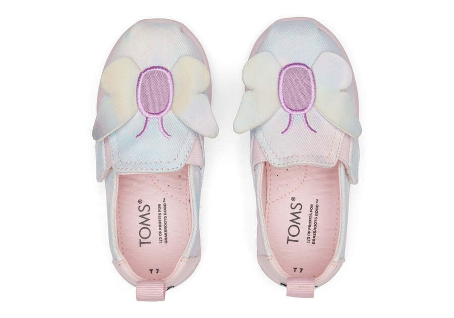 Toms Tiny Alpargata Twin Gore Tie Dye Twill Butterfly Gyerek Alpargatas Rózsaszín Magyarország | HU329-897