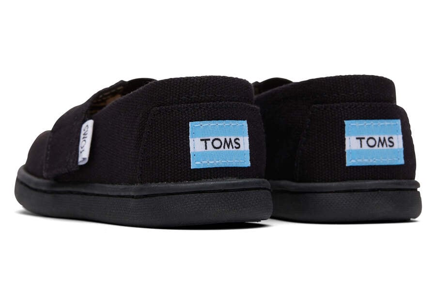 Toms Tiny Alpargata Vászon Gyerek Alpargatas Fekete Magyarország | HU010-458