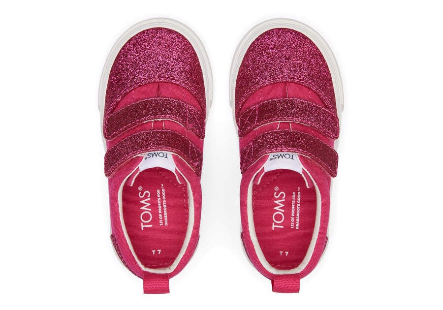 Toms Tiny Fenix Double Pántos Iridescent Glimmer Gyerek Tornacipő Sötétrózsaszín Magyarország | HU176-228