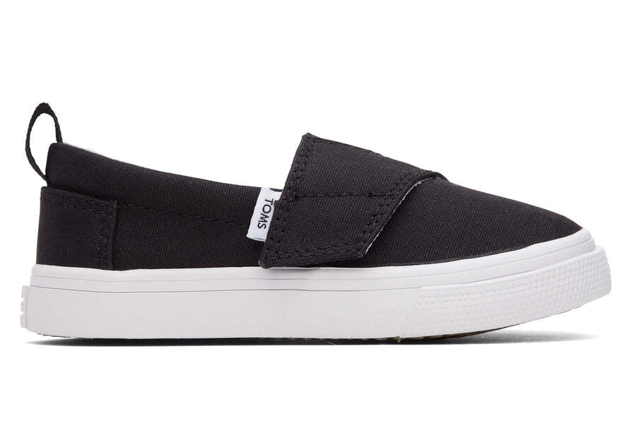 Toms Tiny Fenix Slip-On Vászon Gyerek Tornacipő Fekete Magyarország | HU707-462