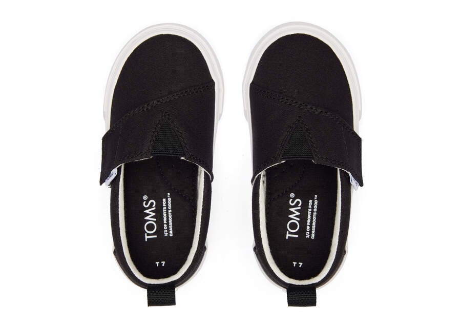 Toms Tiny Fenix Slip-On Vászon Gyerek Tornacipő Fekete Magyarország | HU707-462