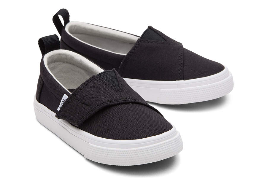 Toms Tiny Fenix Slip-On Vászon Gyerek Tornacipő Fekete Magyarország | HU707-462