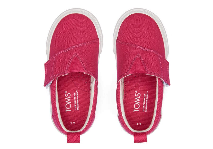 Toms Tiny Fenix Slip-On Vászon Gyerek Tornacipő Sötétrózsaszín Magyarország | HU940-245