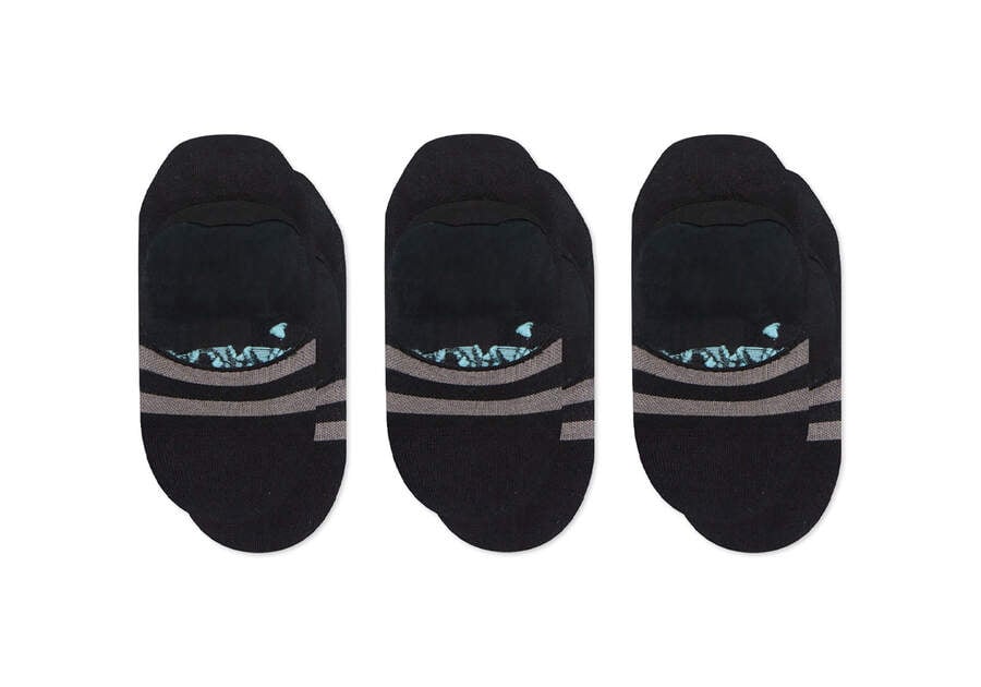 Toms Ultimate No Show Socks Black 3 Pack Női Zokni Fekete Magyarország | HU477-188