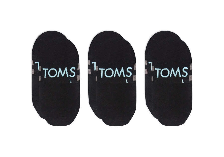 Toms Ultimate No Show Socks Black 3 Pack Női Zokni Fekete Magyarország | HU477-188