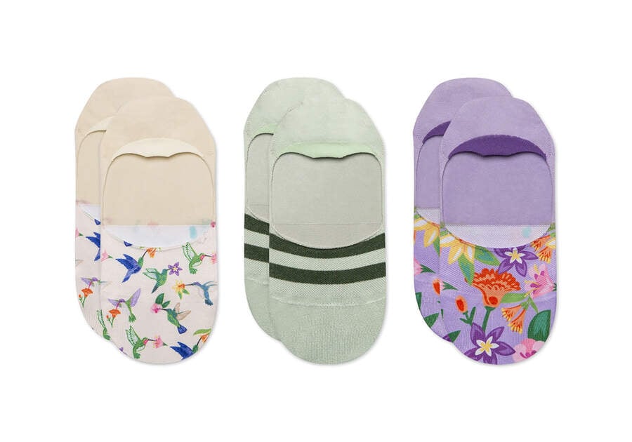 Toms Ultimate No Show Socks Hummingbird 3 Pack Női Zokni Színes Magyarország | HU062-869