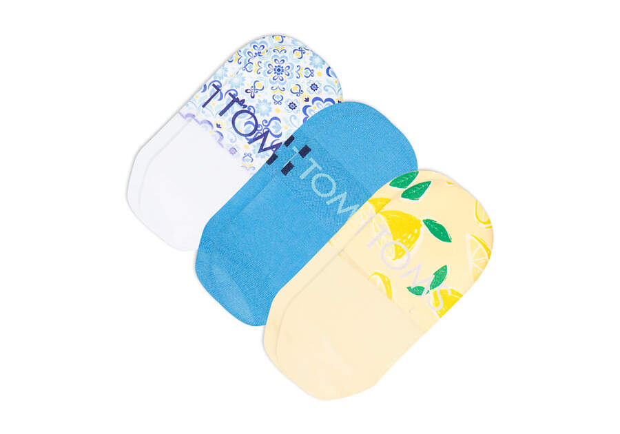 Toms Ultimate No Show Socks Mediterranean 3 Pack Női Zokni Sötétkék Magyarország | HU858-009