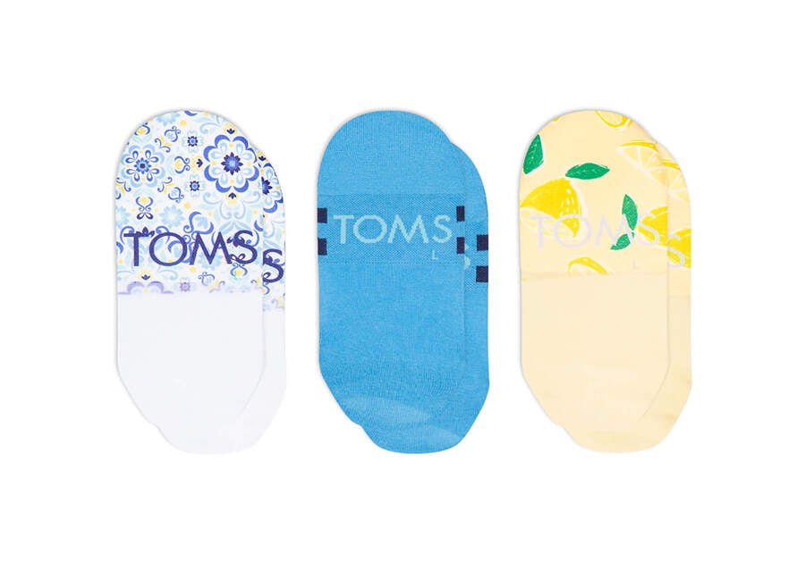 Toms Ultimate No Show Socks Mediterranean 3 Pack Női Zokni Sötétkék Magyarország | HU858-009